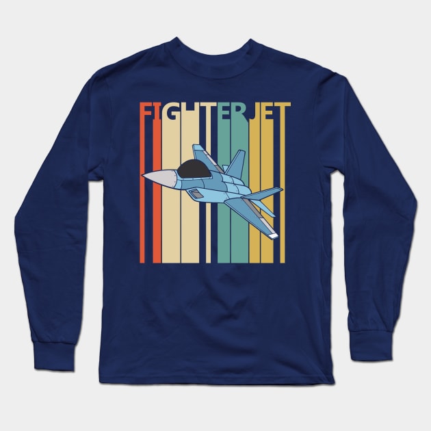 Vintage Military Fighter Jet Long Sleeve T-Shirt by GWENT